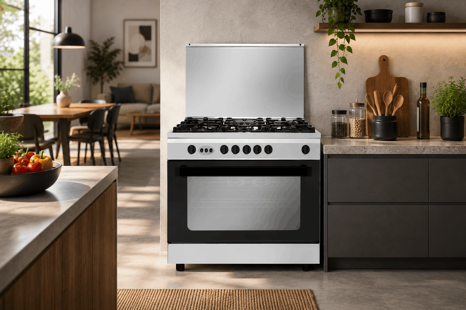 Cuisinière à Gaz Maxwell MAX-CFM80GIS 5 Feux Inox